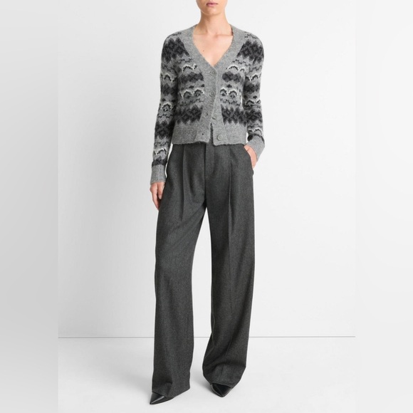 NWT Vince Fair Isle Alpaca Blend V-Neck Cardigan - Picture 5 of 5